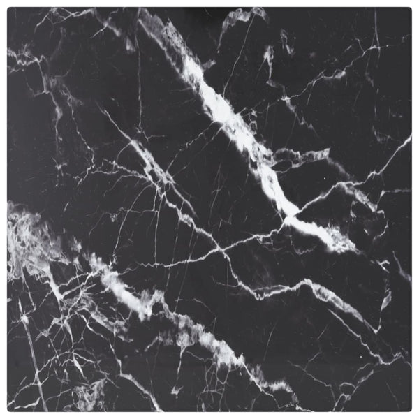 Schwarze Tischplatte 30x30 cm Marmor-Optik