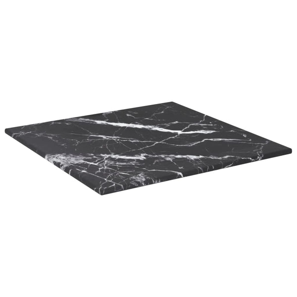 Schwarze Tischplatte 30x30 cm Marmor-Optik