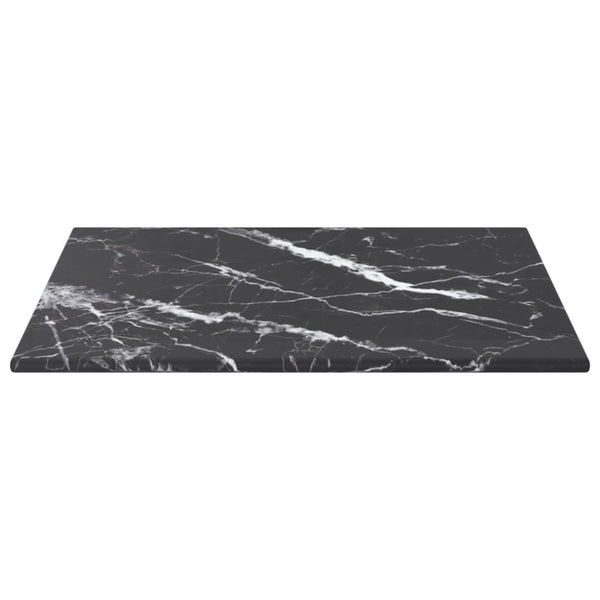Schwarze Tischplatte 30x30 cm Marmor-Optik
