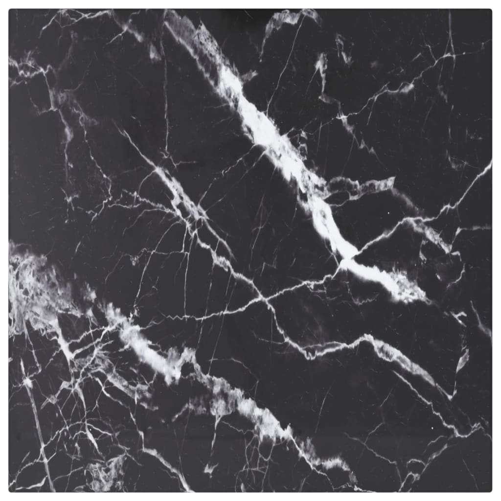 Schwarze Tischplatte 40x40 cm Marmoroptik