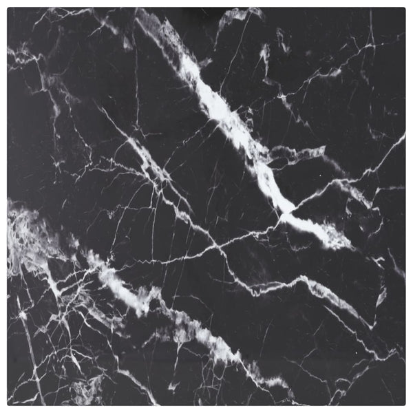 Schwarze Tischplatte 40x40 cm Marmoroptik
