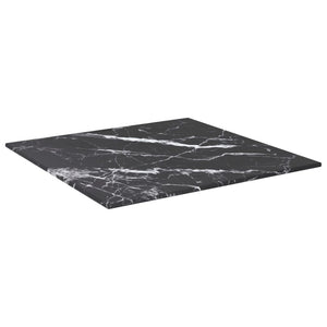 Schwarze Tischplatte 40x40 cm Marmoroptik