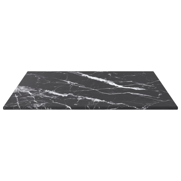 Schwarze Tischplatte 40x40 cm Marmoroptik