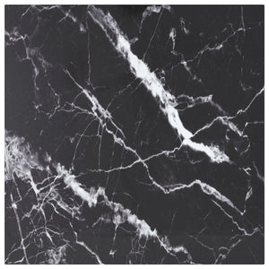 Schwarze Tischplatte Marmoroptik, 50x50 cm