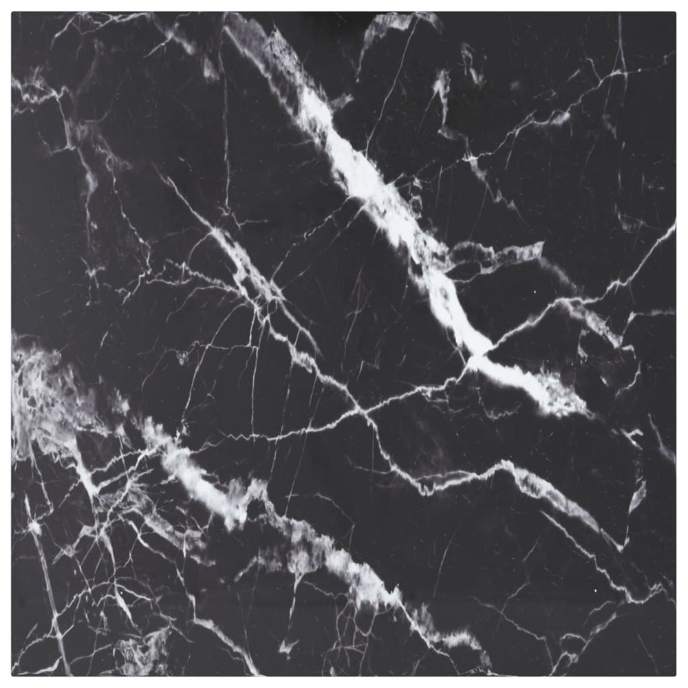 vidaXL Plateau de table noir 70x70 cm 6 mm verre trempé aspect marbre