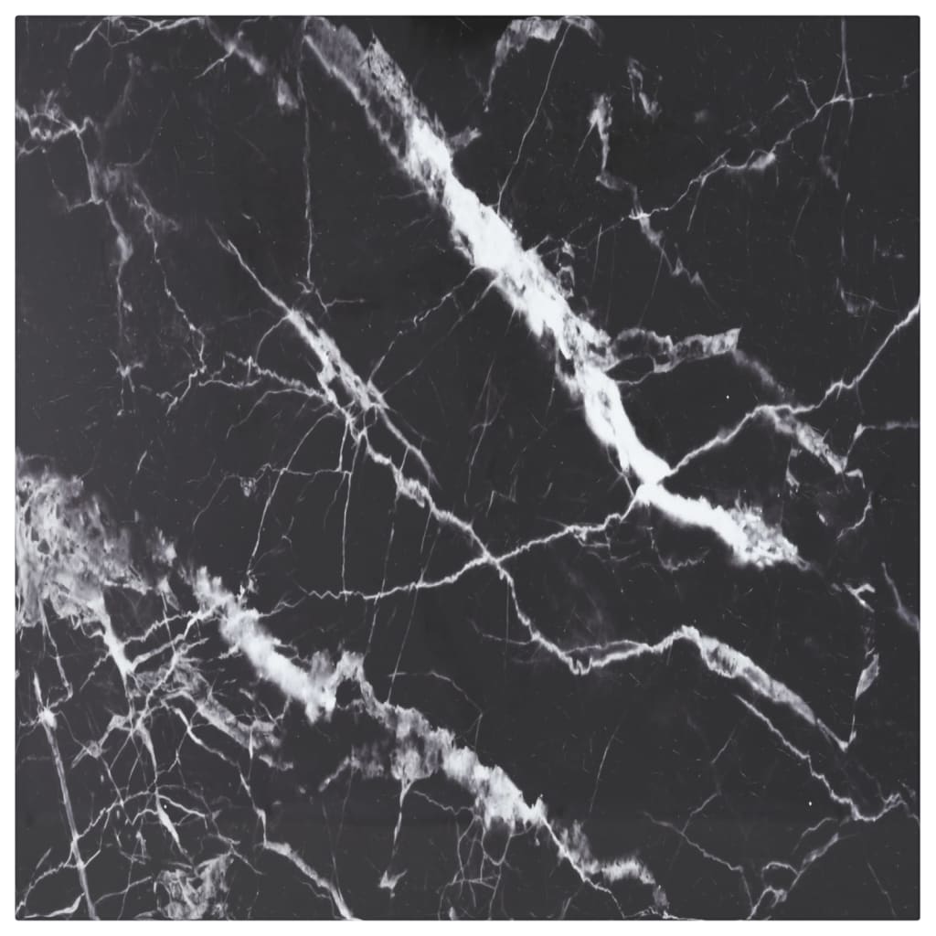 Tischplatte Schwarz Marmoroptik 70x70 cm