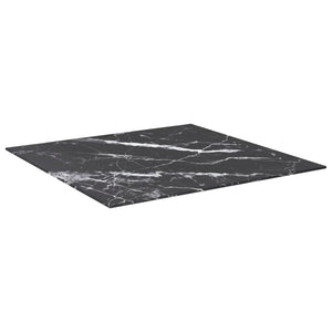 Tischplatte Schwarz Marmoroptik 70x70 cm