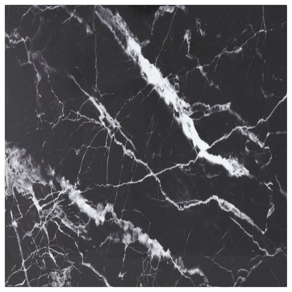 Schwarze Tischplatte 80x80 cm Marmoroptik