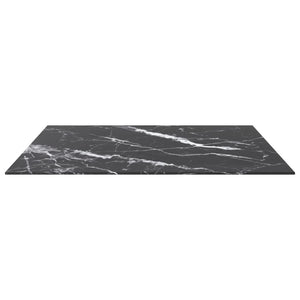 Schwarze Tischplatte 80x80 cm Marmoroptik