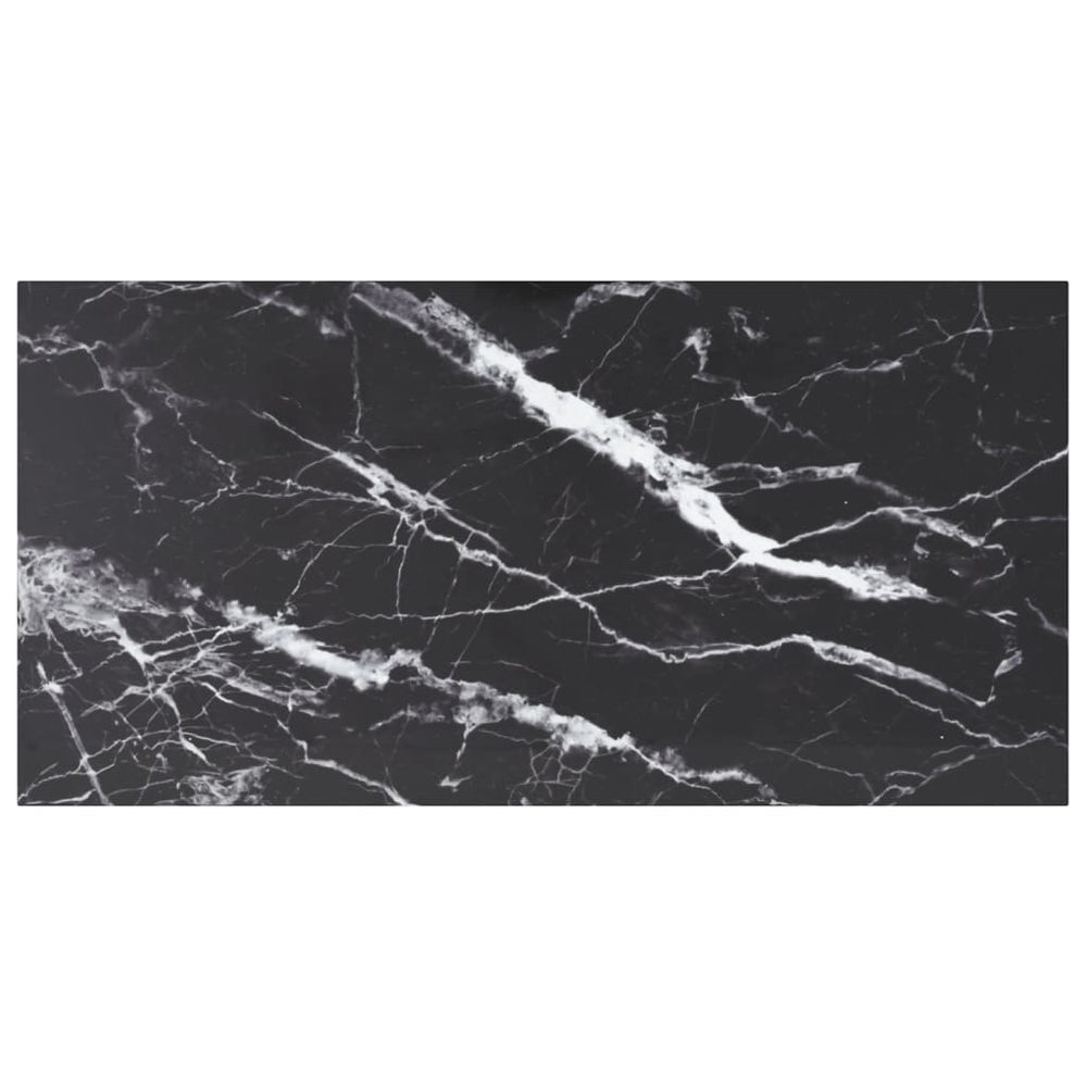 vidaXL Plateau de table noir 100x50 cm verre trempé 6 mm aspect marbre