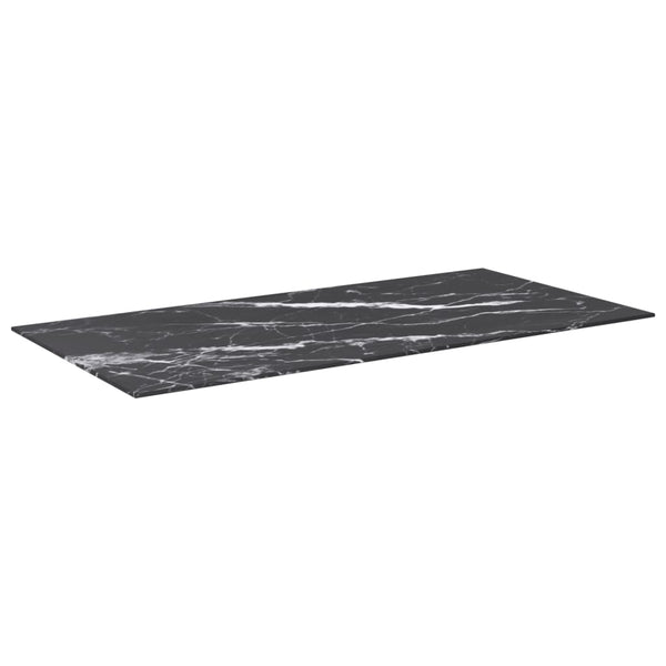 Schwarze Tischplatte 100x50 cm Marmoroptik