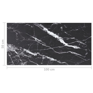 Schwarze Tischplatte 100x50 cm Marmoroptik