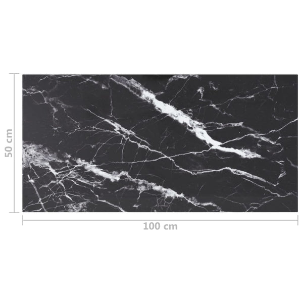 Schwarze Tischplatte 100x50 cm Marmoroptik