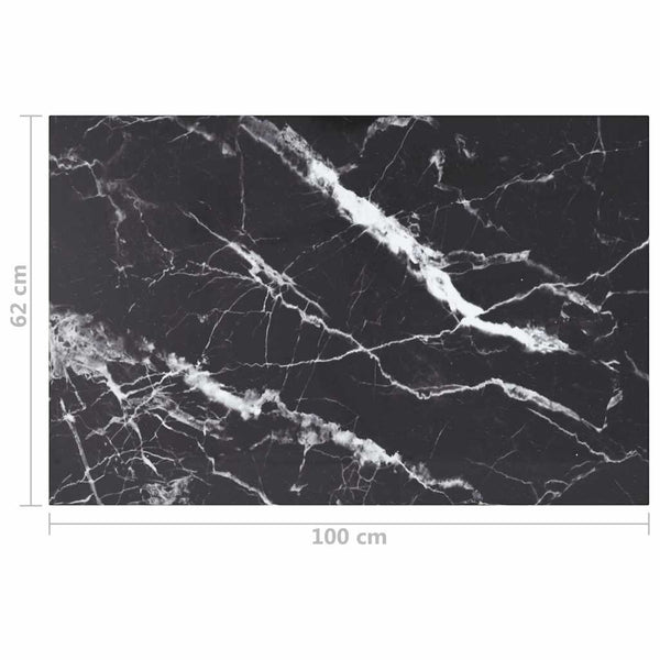 Schwarze Tischplatte 100x62 cm Marmoroptik