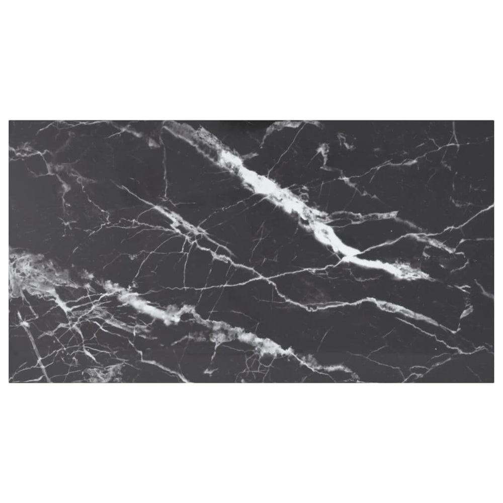 vidaXL Plateau de table noir 120x65 cm en verre trempé 8 mm aspect marbre