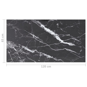 Schwarze Tischplatte 120x65 cm Marmoroptik