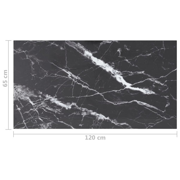 Schwarze Tischplatte 120x65 cm Marmoroptik