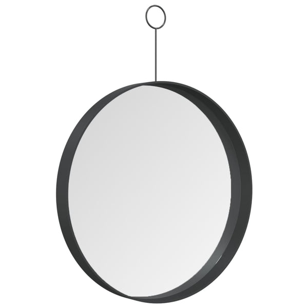 Hängespiegel mit Haken, Schwarz, 30cm