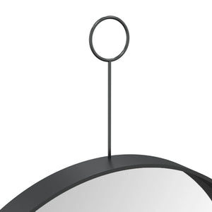 Hängespiegel mit Haken, Schwarz, 30cm