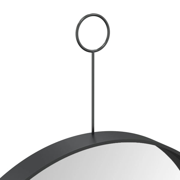 Hängespiegel mit Haken, Schwarz, 30cm