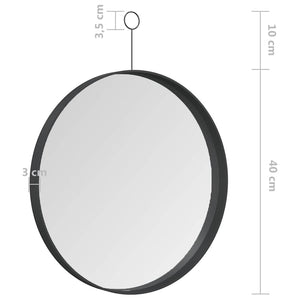 Hängespiegel Schwarz mit Haken 40cm