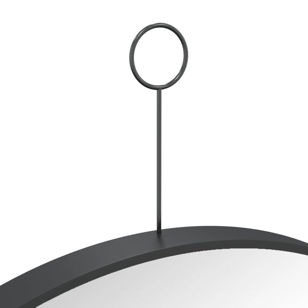 Hängespiegel Schwarz 50 cm mit Haken