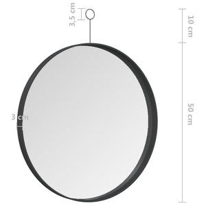 Hängespiegel Schwarz 50 cm mit Haken