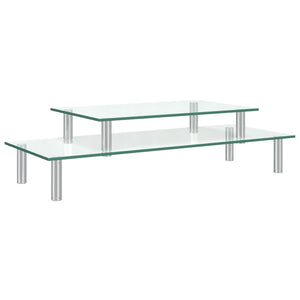 Monitorständer 2-stufig Transparentes Glas