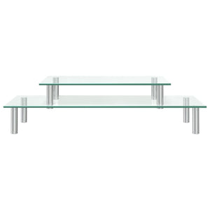 Monitorständer 2-stufig Transparentes Glas