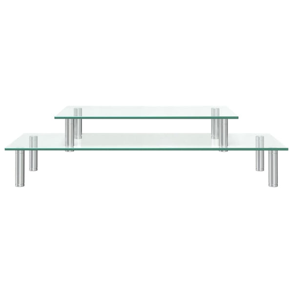 Monitorständer 2-stufig Transparentes Glas