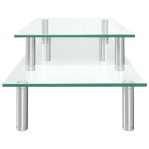Monitorständer 2-stufig Transparentes Glas