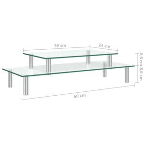 Monitorständer 2-stufig Transparentes Glas