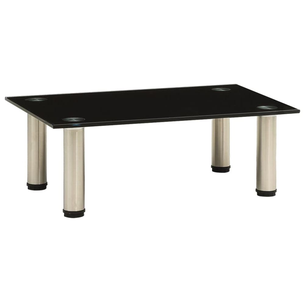 vidaXL Meuble TV 40x35x17 cm Verre trempé noir