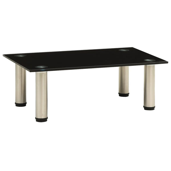 Schwarzer TV-Tisch aus Hartglas, 40 cm