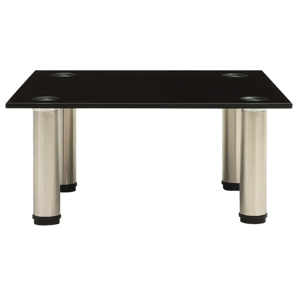 Schwarzer TV-Tisch aus Hartglas, 40 cm