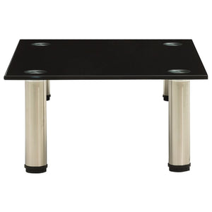 Schwarzer TV-Tisch aus Hartglas, 40 cm