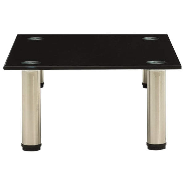 Schwarzer TV-Tisch aus Hartglas, 40 cm