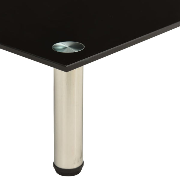 Schwarzer TV-Tisch aus Hartglas, 40 cm