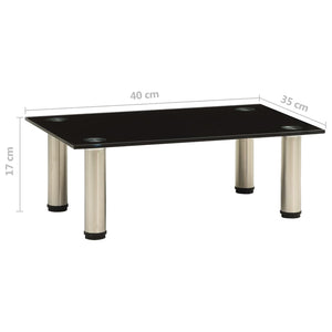 Schwarzer TV-Tisch aus Hartglas, 40 cm