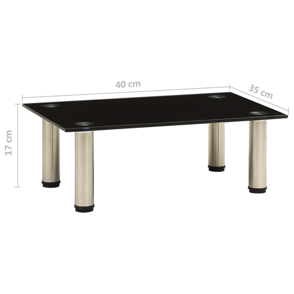 Schwarzer TV-Tisch aus Hartglas, 40 cm