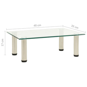 TV-Tisch aus transparentem Hartglas 40x35x17cm