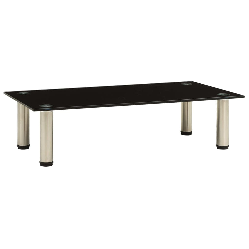 vidaXL Meuble TV 60x35x17 cm Verre Trempé Noir