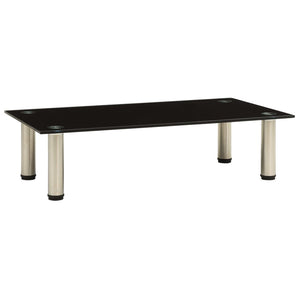 Schwarzer TV-Tisch aus Hartglas 60 cm