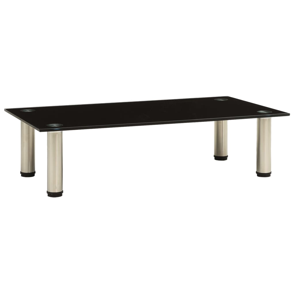 Schwarzer TV-Tisch aus Hartglas 60 cm