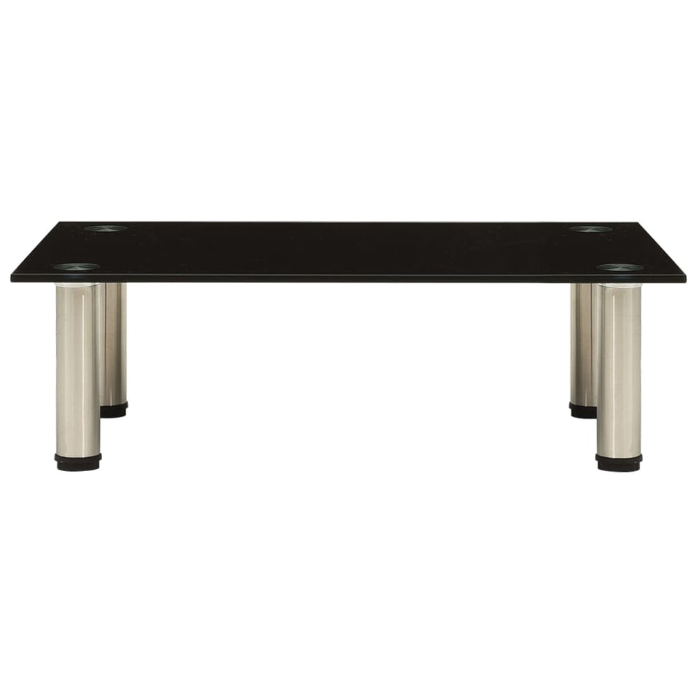 vidaXL Meuble TV 60x35x17 cm Verre Trempé Noir