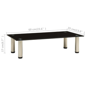 Schwarzer TV-Tisch aus Hartglas 60 cm