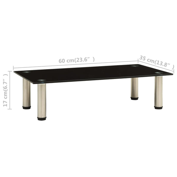 Schwarzer TV-Tisch aus Hartglas 60 cm