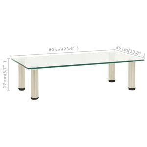 TV-Tisch aus transparentem Hartglas, 60 cm