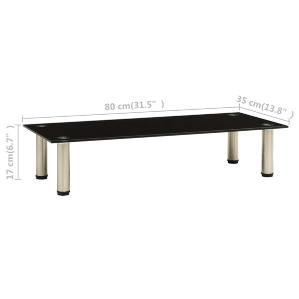 TV-Tisch Schwarz Hartglas 80 cm