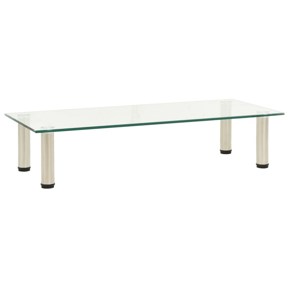 vidaXL Meuble TV 80x35x17 cm Verre trempé transparent